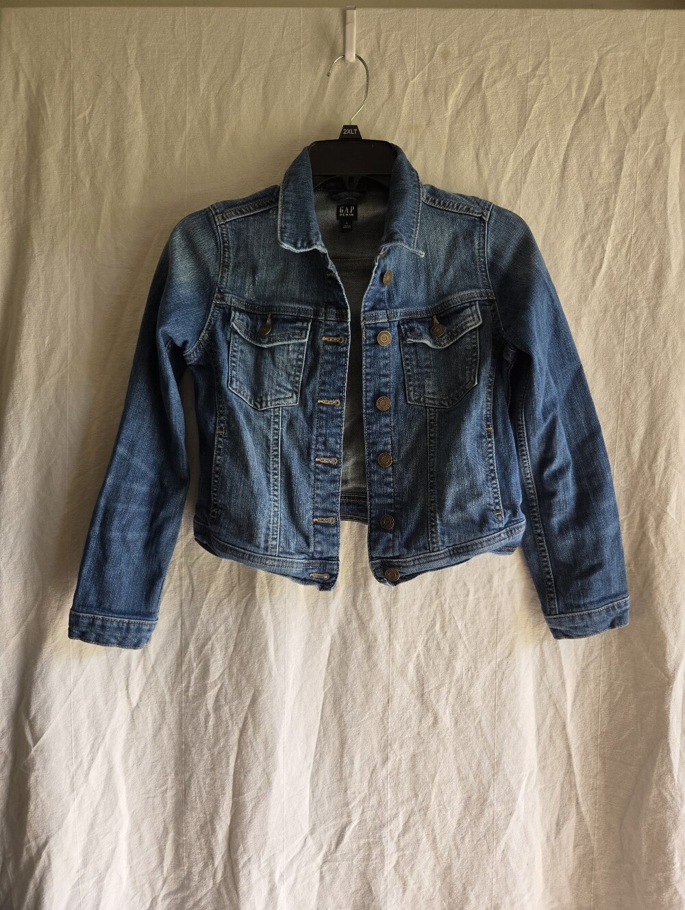 Gap Girls Denim Jacket Medium Wash Blue Size XL Pockets Casual Stretch School